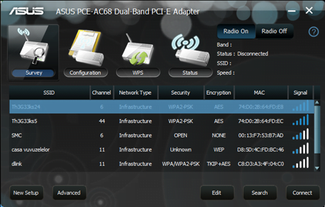 ASUS PCE-AC68, 802.11ac, Dual-band, Wireless-AC1900, PCI-E Adapter, recenzie, retea, wireless