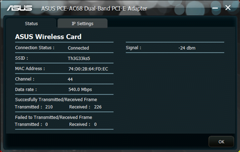 ASUS PCE-AC68, 802.11ac, Dual-band, Wireless-AC1900, PCI-E Adapter, recenzie, retea, wireless