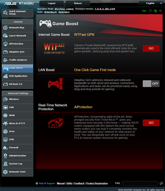 ASUS RT-AX88U - Game Boost