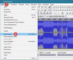 Audacity, Windows, melodie, invers, asculta, inapoi