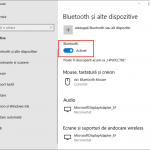Setările pentru Bluetooth din Windows 10