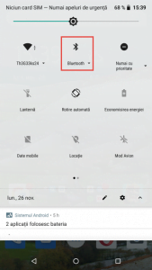 Pictograma Bluetooth din setările rapide ale Android