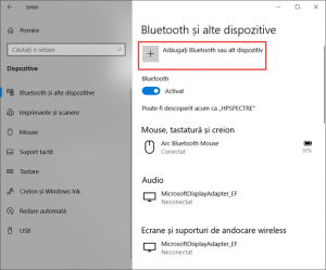 Adăugați Bluetooth sau alt dispozitiv în Windows 10