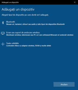 Expertul Adăugați un dispozitiv din Windows 10
