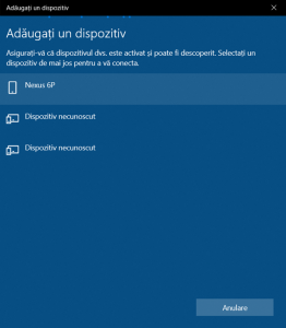Adăugarea unui dispozitiv Bluetooth în Windows 10