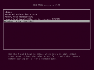 Linux Ubuntu și Windows 10 în dual-boot