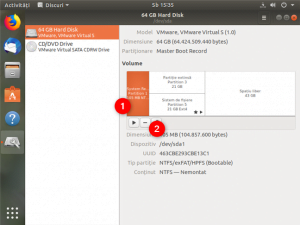 Ștergerea altor partiții de Windows folosind Disks în Ubuntu