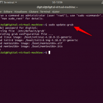 Executarea sudo update-grub pentru a elimina Windows din meniul de boot