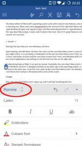 Android, Microsoft Word, documente, insereaza, editeaza, casete, text, link-uri, comentarii