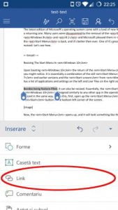 Android, Microsoft Word, documente, insereaza, editeaza, casete, text, link-uri, comentarii