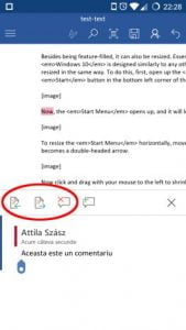 Android, Microsoft Word, documente, insereaza, editeaza, casete, text, link-uri, comentarii