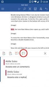 Android, Microsoft Word, documente, insereaza, editeaza, casete, text, link-uri, comentarii