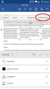 Android, Microsoft Word, documente, insereaza, editeaza, casete, text, link-uri, comentarii