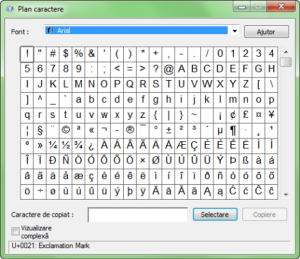 plan caractere, caractere speciale, simboluri