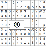 plan caractere, caractere speciale, simboluri