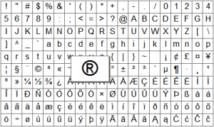 plan caractere, caractere speciale, simboluri