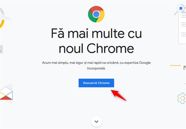 Site-ul web Google Chrome
