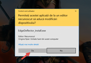 Aprobarea instalării pentru Edge Deflector