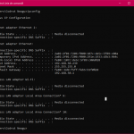 cmd nic info (informații despre adaptoarele de rețea) oferite de ipconfig