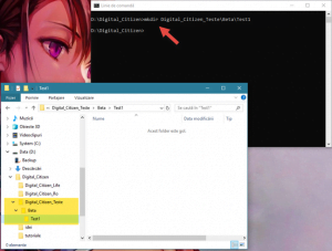 Crearea unui folder cu sub-foldere, folosind MKDIR în Linia de comandă