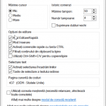 Diferitele opțiuni de personalizare sunt împărțite în cinci file