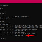 Executarea comenzii ipconfig pentru a identifica adresa IP a router-ului