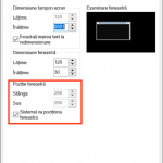 Folosește câmpurile Stânga și Sus pentru a schimba poziția ferestrei