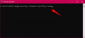 Executarea ipconfig /release & ipconfig /renew scriind un singur rând în CMD