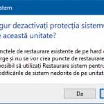 System Restore, Protectie Sistem, configurare, Windows