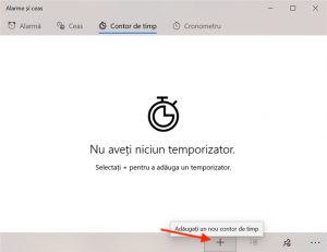 Apasă pe butonul Adăugați un nou contor de timp