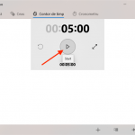 Apasă Start și numărătoarea începe din nou