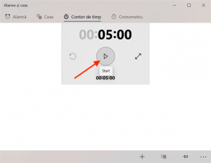 Apasă Start și numărătoarea începe din nou
