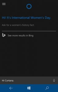 Cortana, Windows 10, Windows 10 Mobile, versiune, internationala, engleza