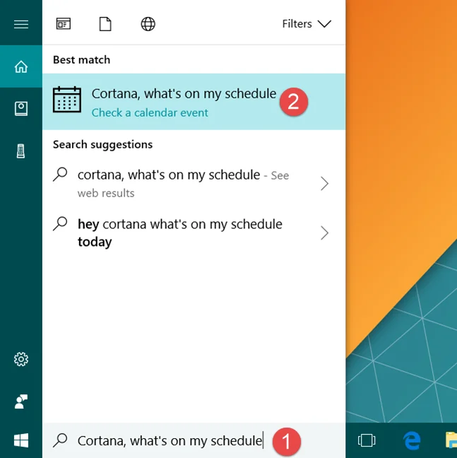 Cortana, Windows 10