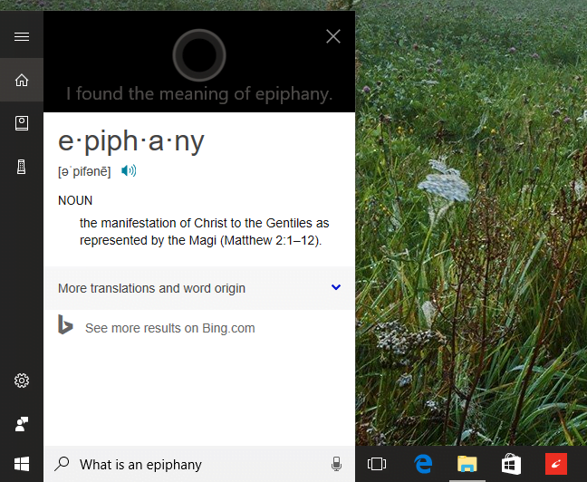 Cortana, Windows 10