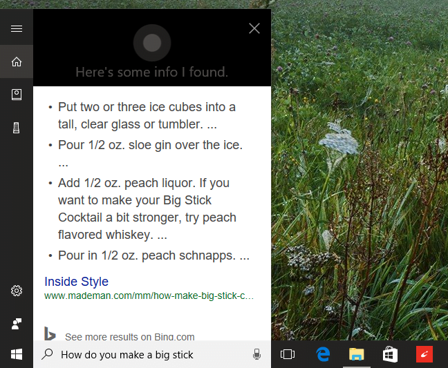 Cortana, Windows 10
