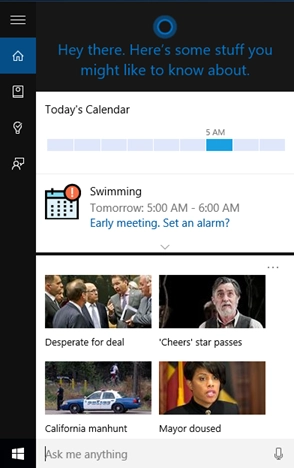Calendarul e verificat de Cortana