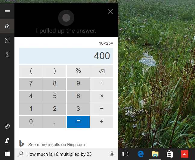 Cortana, Windows 10