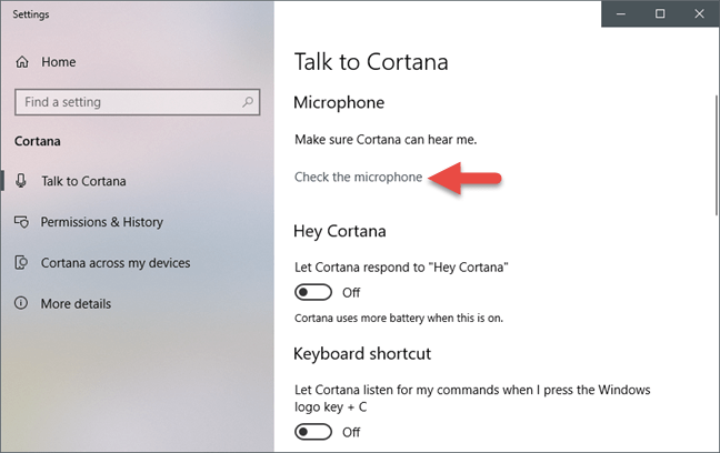 Cortana, Windows 10