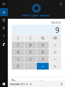 Cortana, calculator, matematica, rezolva, probleme, Windows 10, Windows 10 Mobile