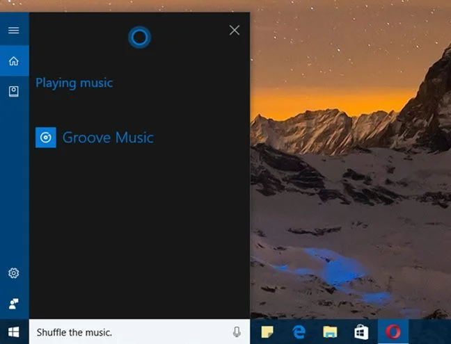 Cortana, Windows 10, muzica, Groove, reda
