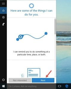 Windows 10, Cortana, utilizator, local, cont, seteaza, foloseste