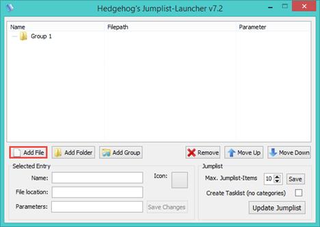 Jumplist Launcher, lista rapida, personalizata, bara de activitati, Windows