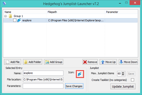 Jumplist Launcher, lista rapida, personalizata, bara de activitati, Windows