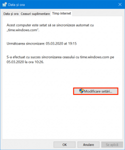 Apasă Modificare setări
