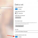 Comutatorul Ajustați automat ora de vară