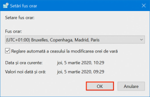 Uită-te peste schimbări și apasă OK