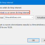 Bifează caseta pentru a sincroniza ora