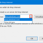 Folosește săgeata sau lipește un alt server în câmpul Server