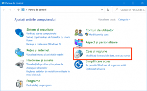 Accesează Ceas și regiune